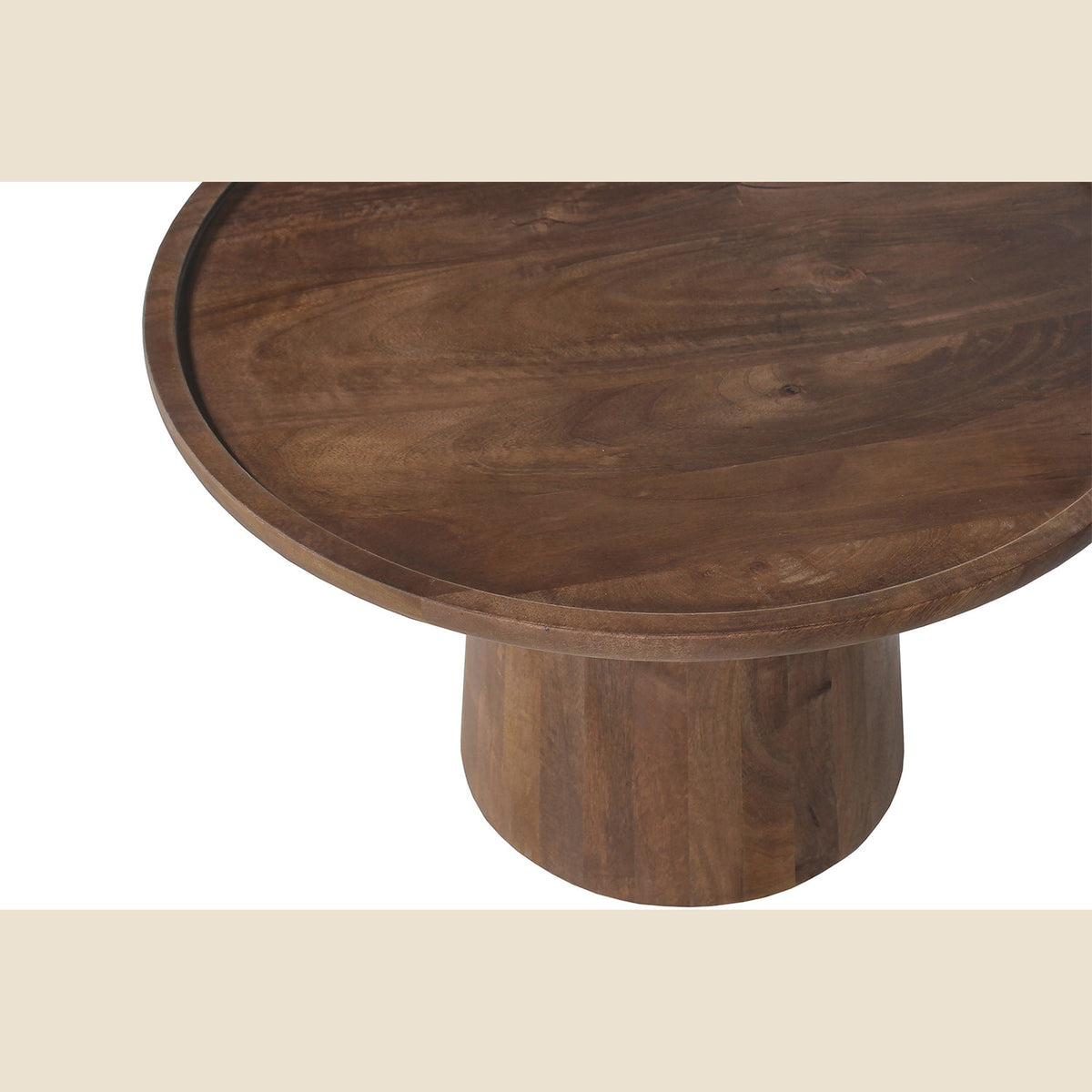 Table basse Jules — Ronde, bois de manguier
