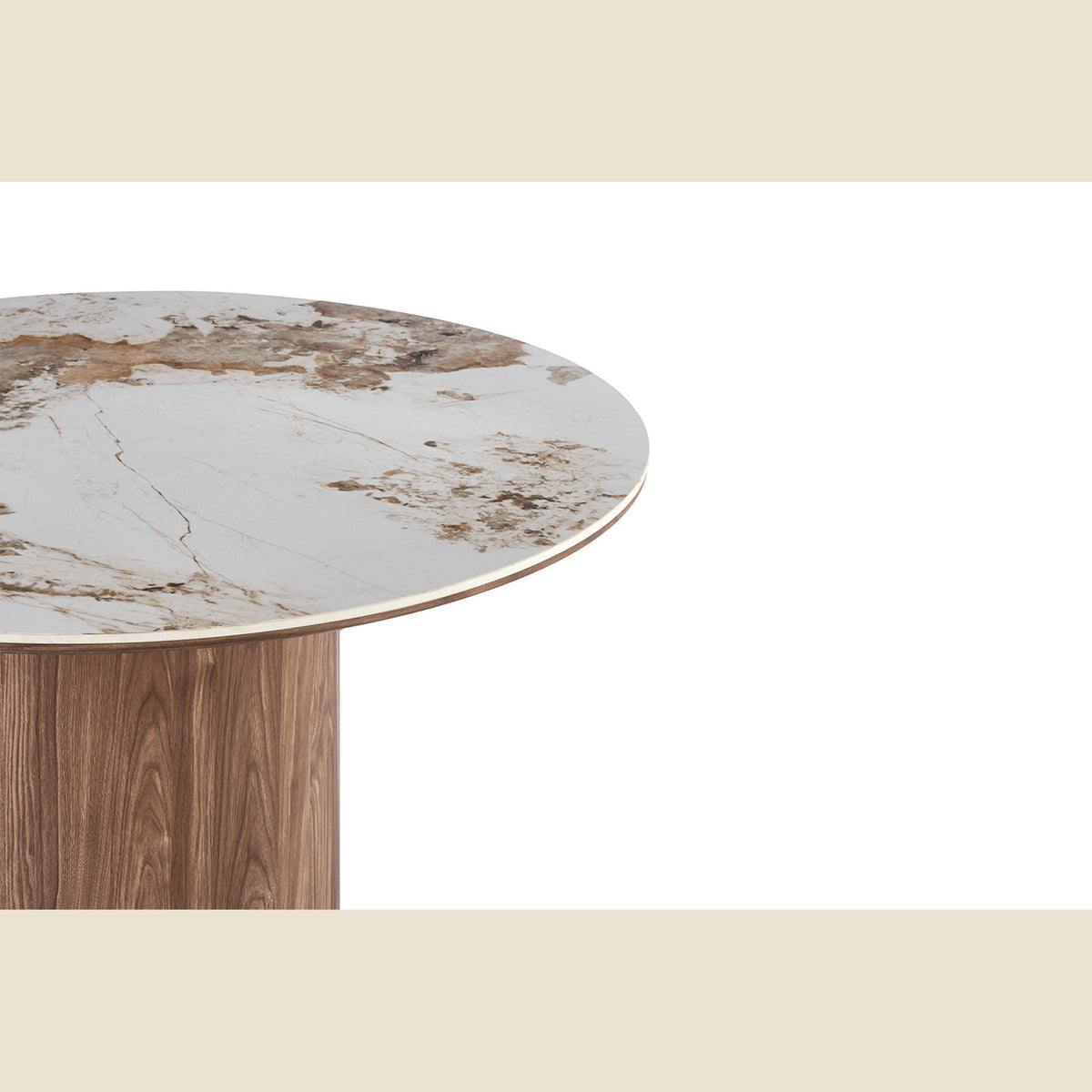 Table Evora — Pierre brillante, pied colonne