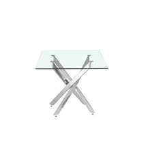 Table Lasi — Verre trempé, pieds chromés