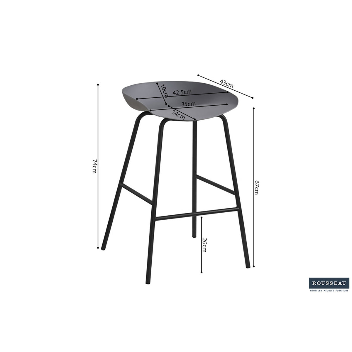 Chaise de comptoir Anna — Polypropylène