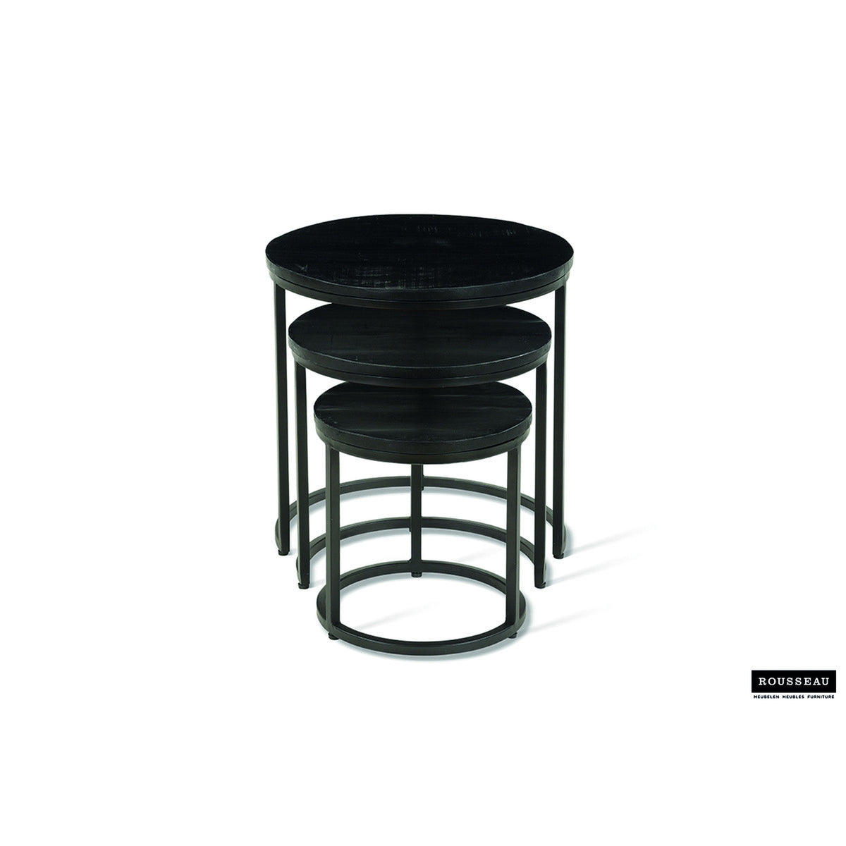 Table d'appoint Plano — Set de 3, bois de manguier