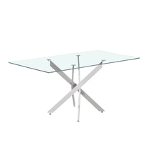 Table Lasi — Verre trempé, pieds chromés