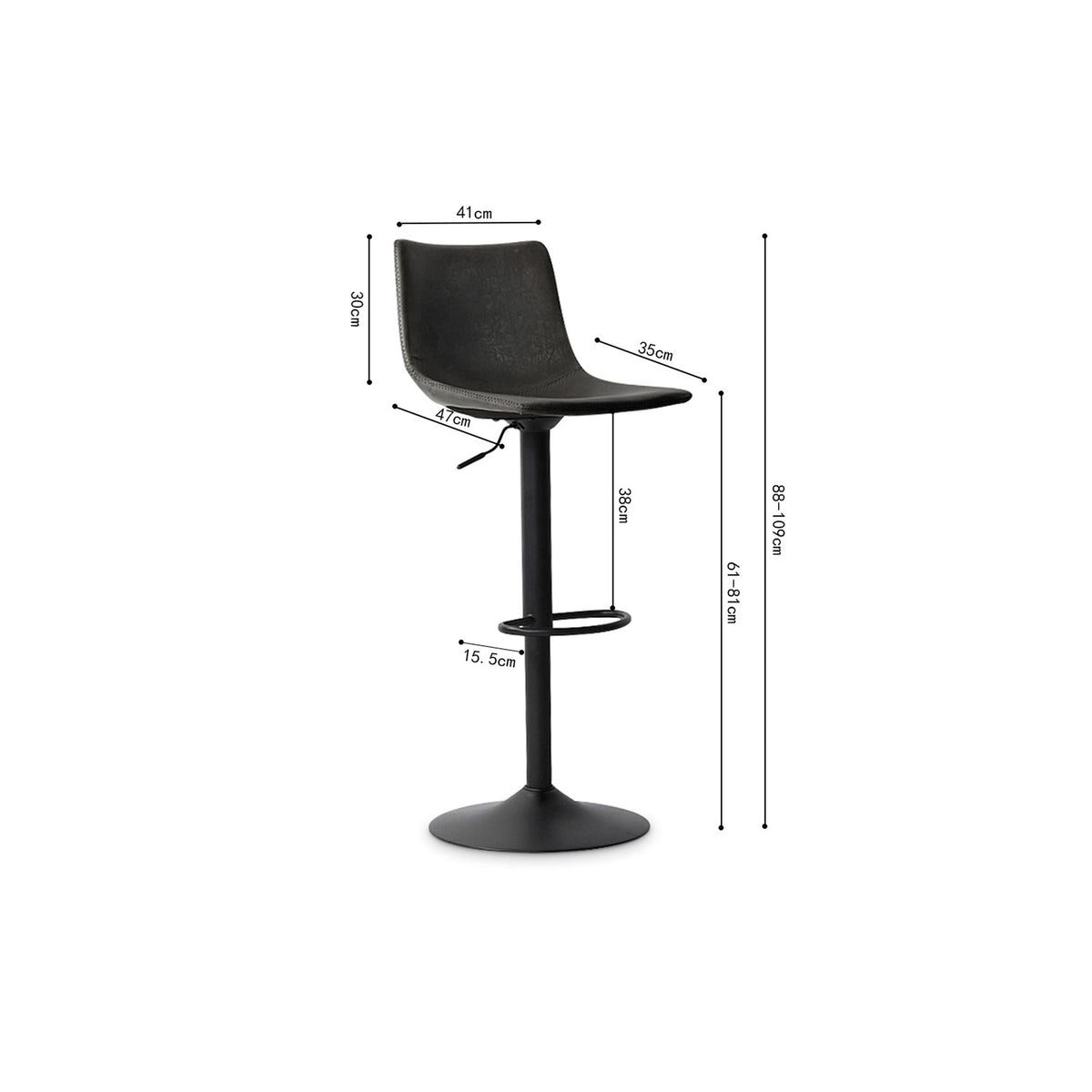 Tabouret de bar Trevi — PU vintage