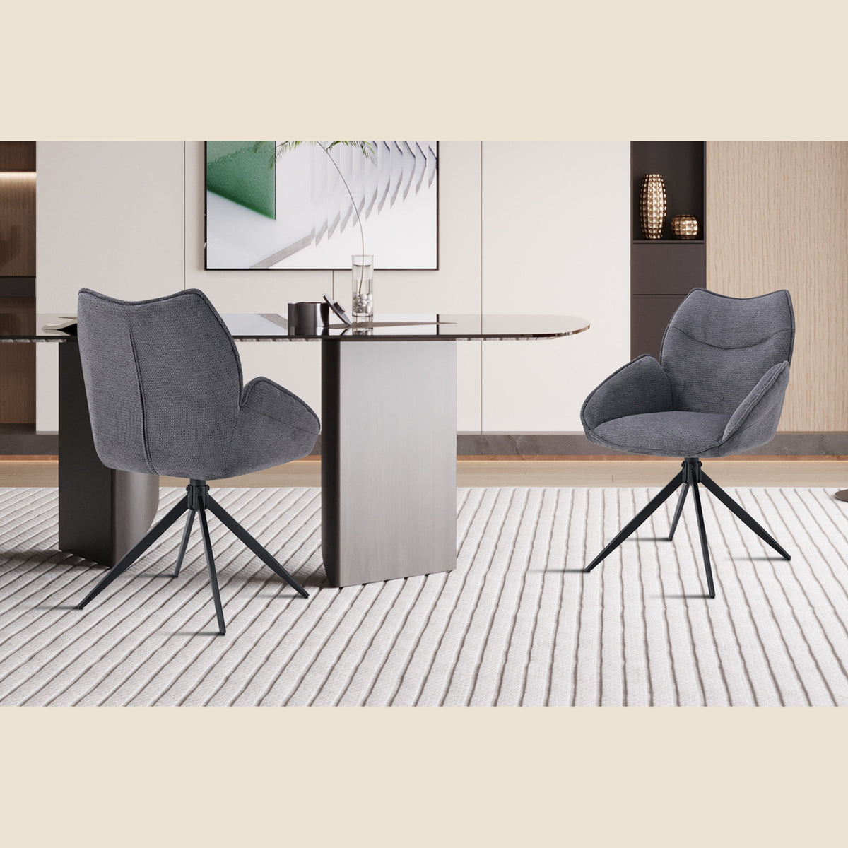 Chaise Mahi — Pivotante, avec accoudoirs