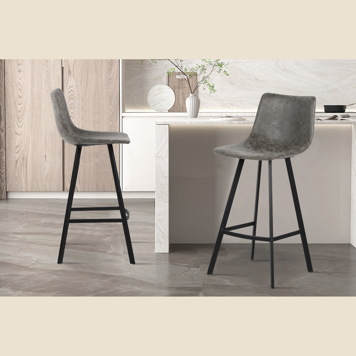 Tabouret de bar Ozan — PU vintage