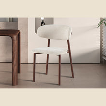 Chaise Coco — Tissu chiné, pied naturel, noyer ou gris