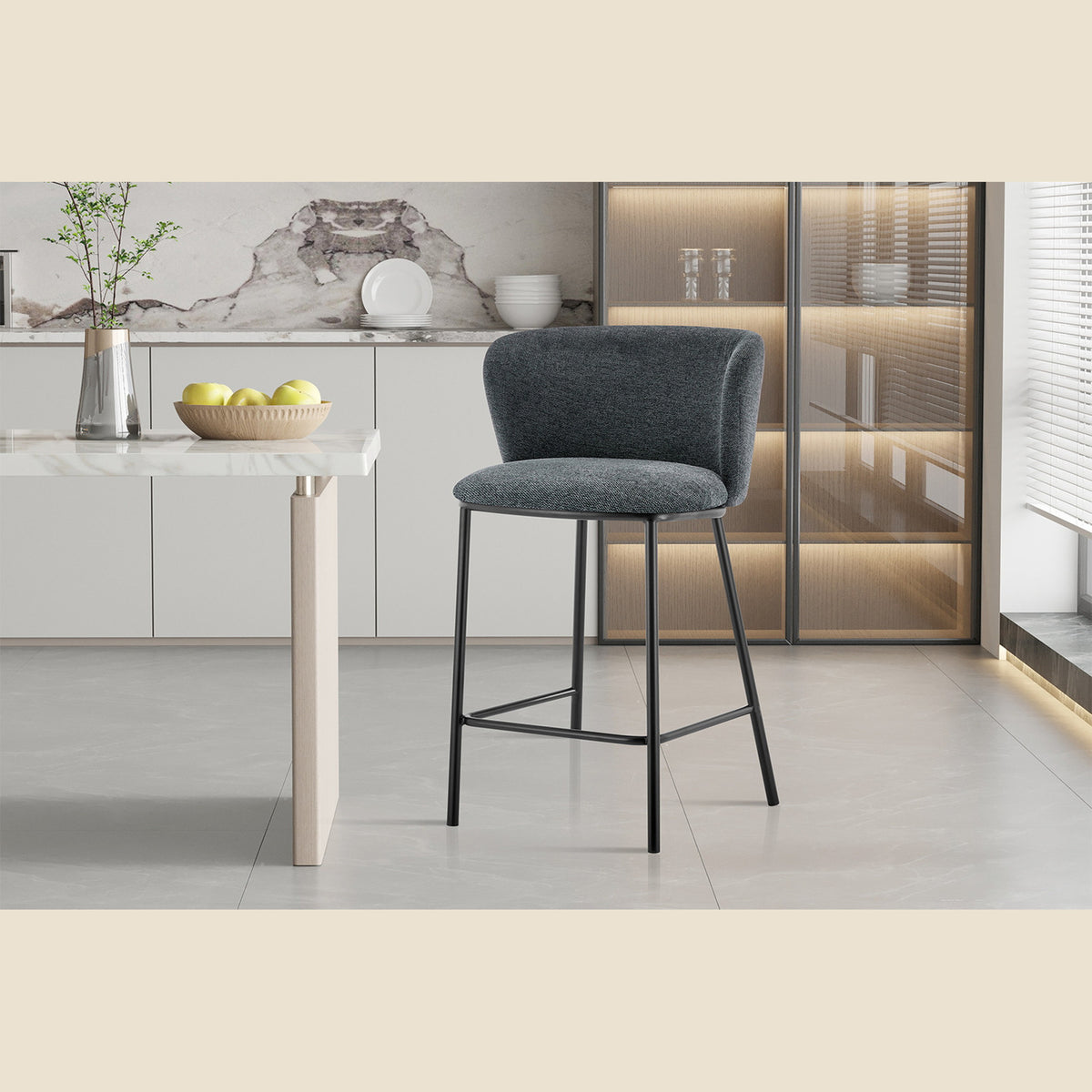 Chaise de comptoir Arthur — Tissu