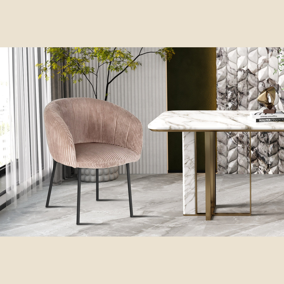 Chaise Sevilla — Tissu, bouclé ou corduroy