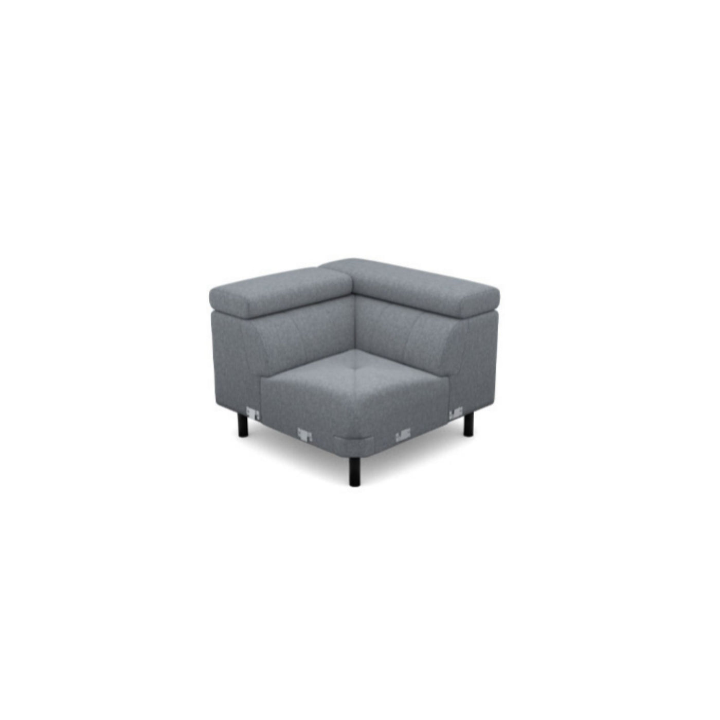 Salon d'angle modulaire Lenon — Gris clair chiné
