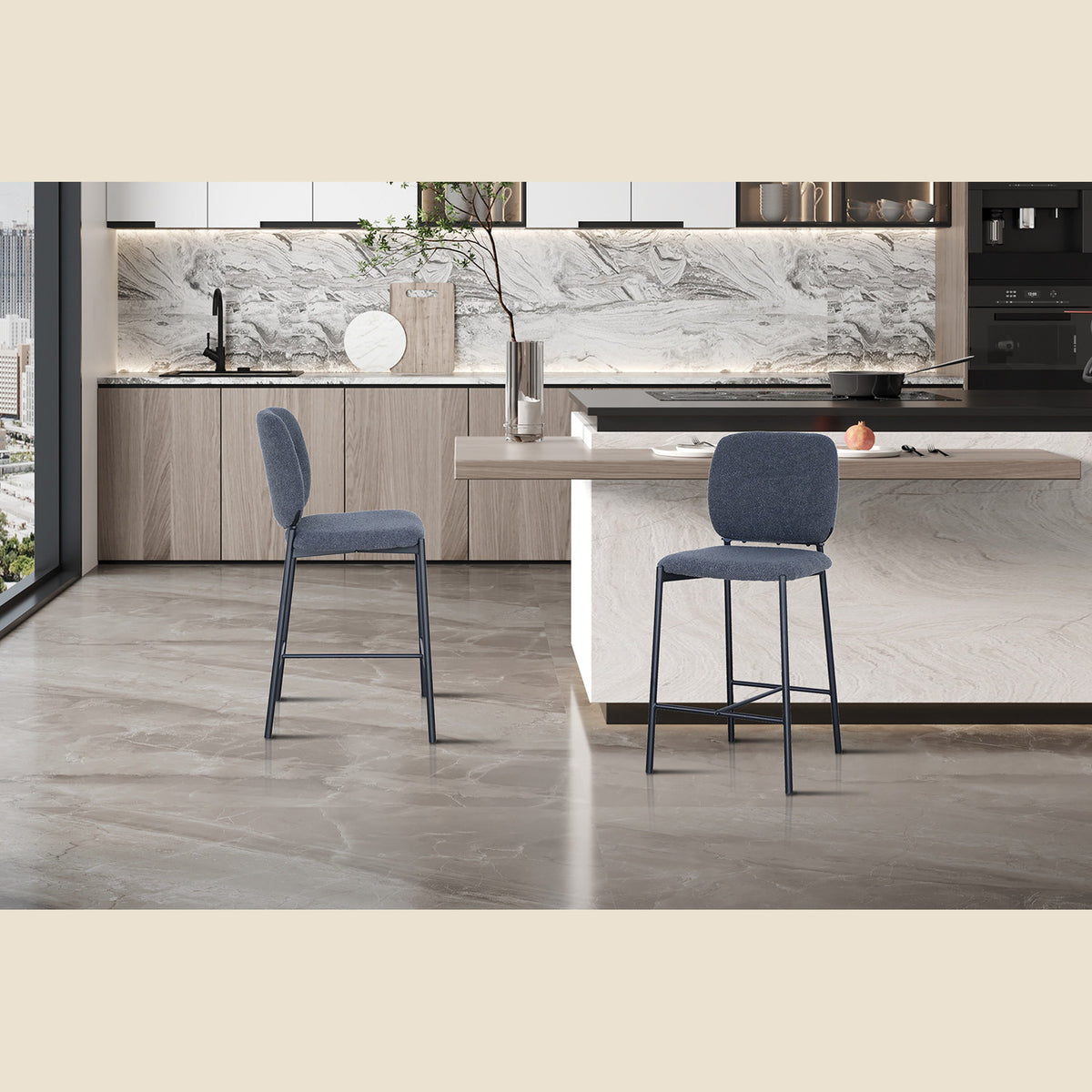Chaise de comptoir Sophia — Tissu