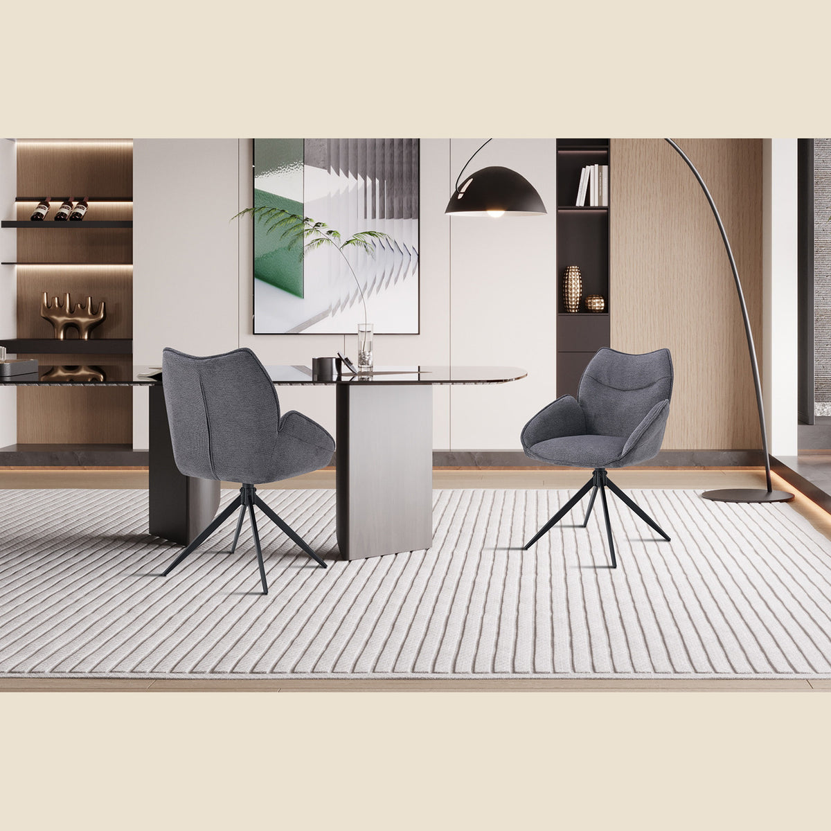 Chaise Mahi — Pivotante, avec accoudoirs