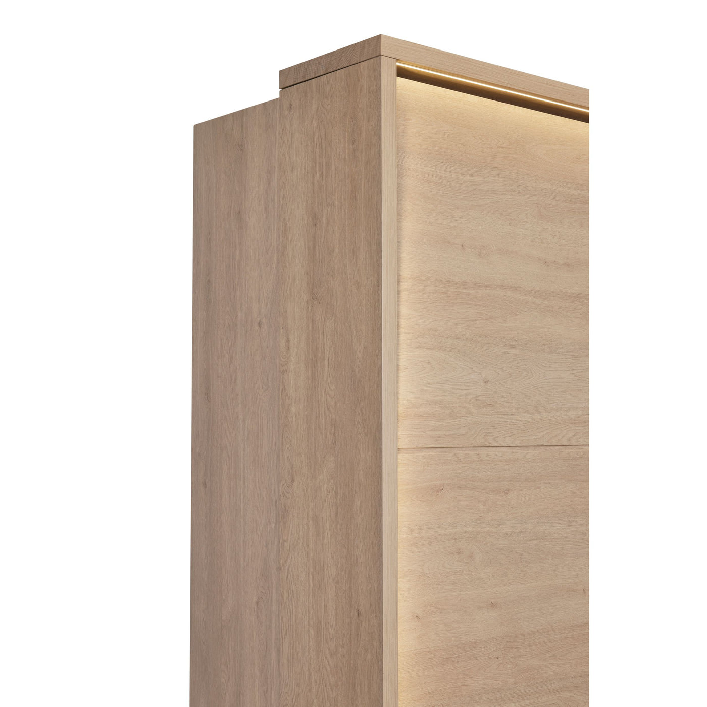 Détail LED intégrée en haut de l'armoire Udine URBAN OAK