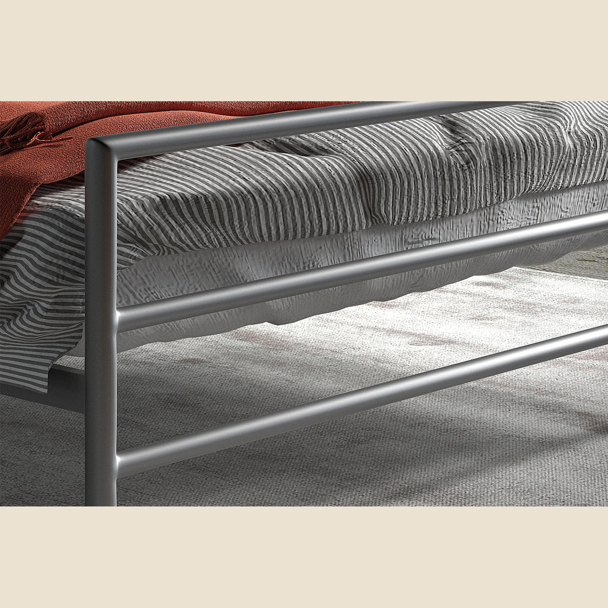 Lit Sandro avec sommier — Métal gris