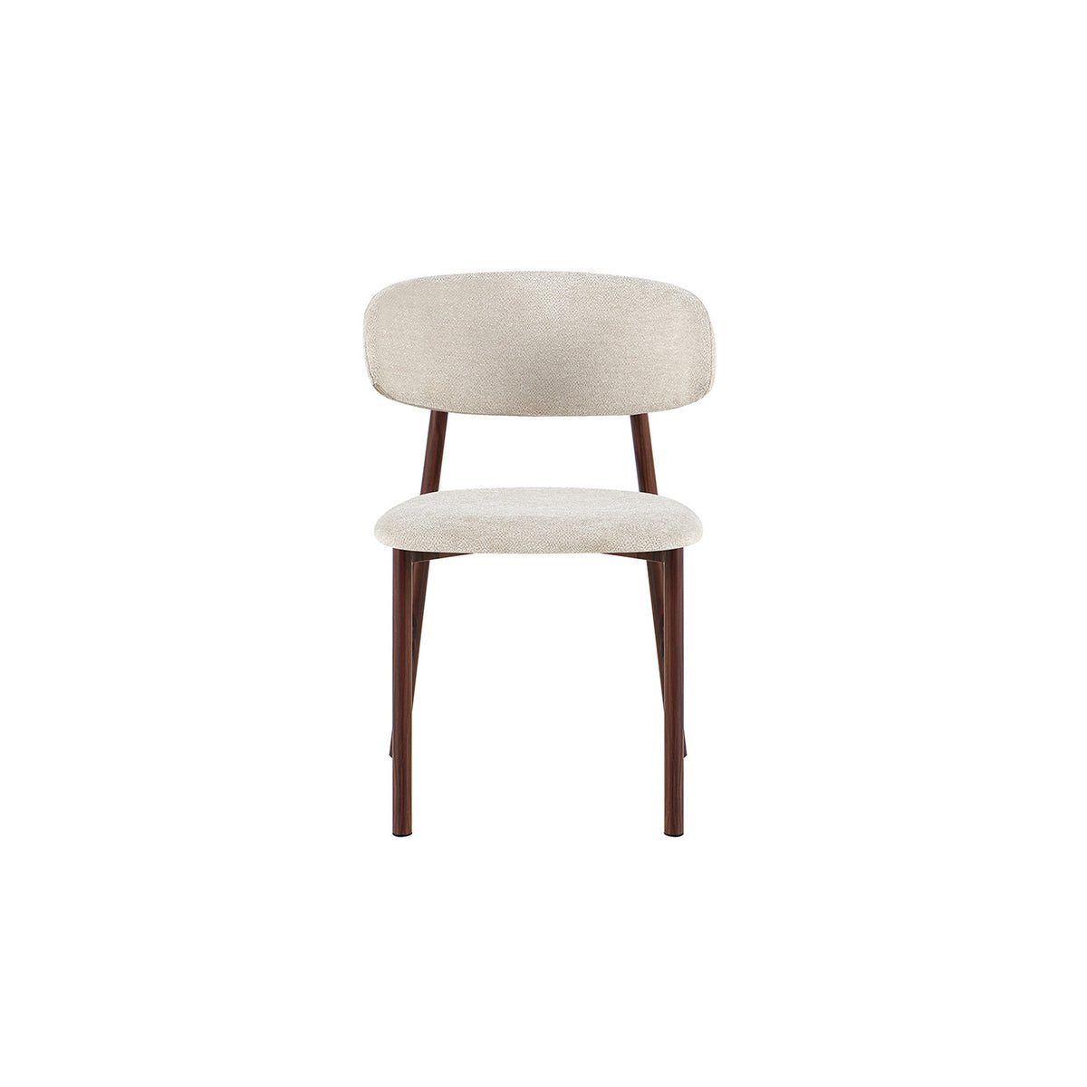 Chaise Coco — Tissu chiné, pied naturel, noyer ou gris