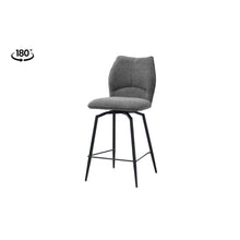 Chaise de comptoir Lara — Pivotante, tissu