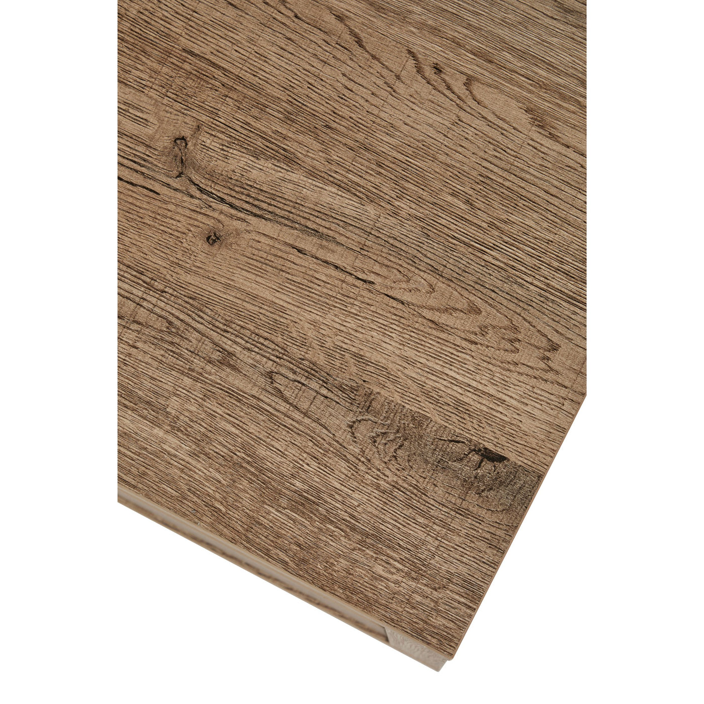 Gros plan sur la texture décor papier SCARLET OAK : veinage chêne brossé chaud avec nœuds naturels