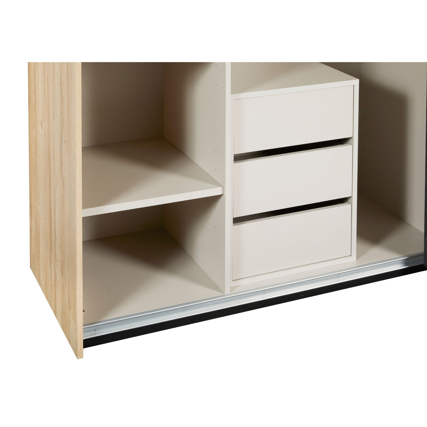 Module 3 tiroirs CLOUD GREY à l'intérieur de l'armoire Phaedra, tiroirs fermés