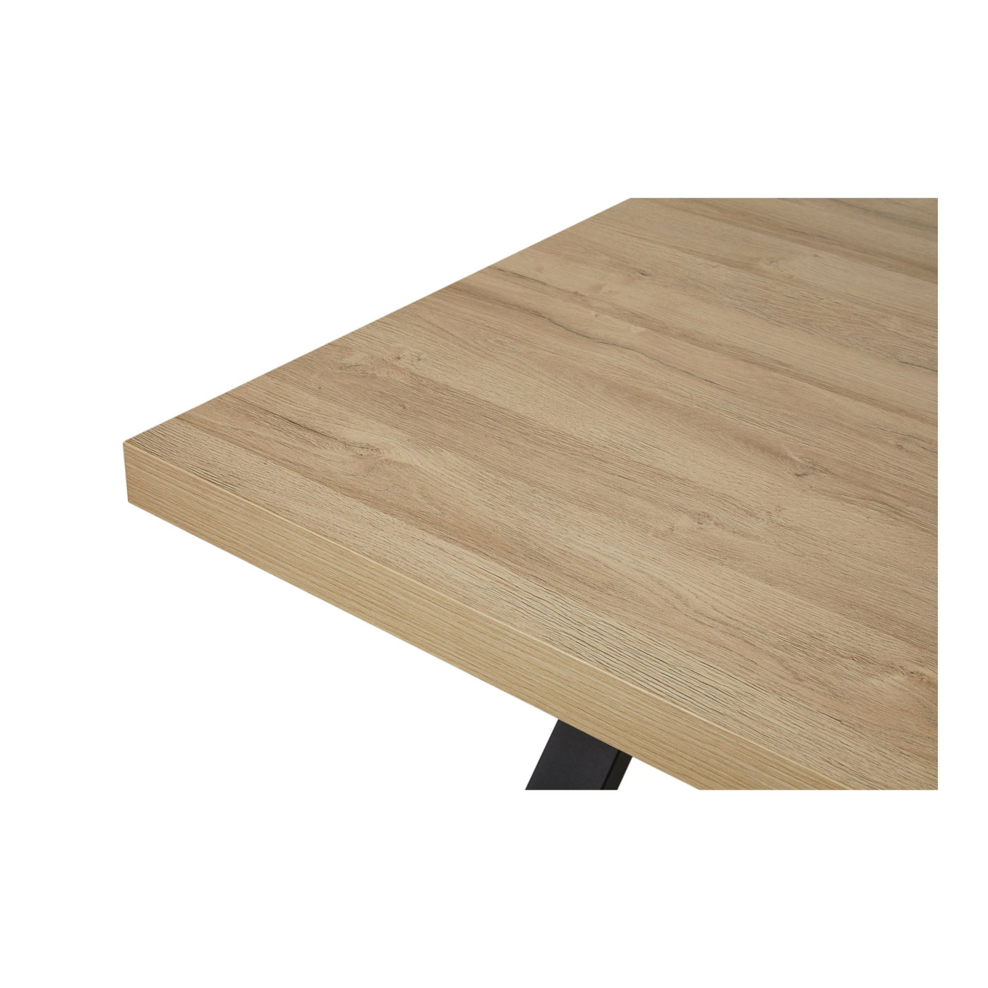 Salle à manger Marnix (French Oak), gros plan sur le veinage et le chant chêne clair du plateau