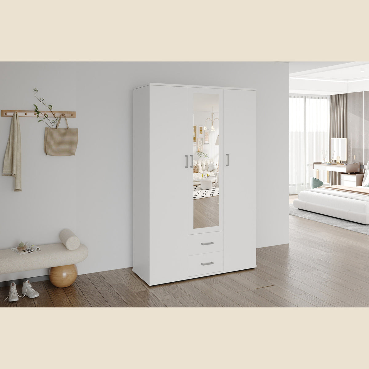 Armoire Marc — Portes battantes avec miroir