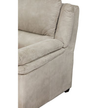 Dossier et accoudoir du Kilimanjaro 2 places : coutures soignées en microfibre cappuccino