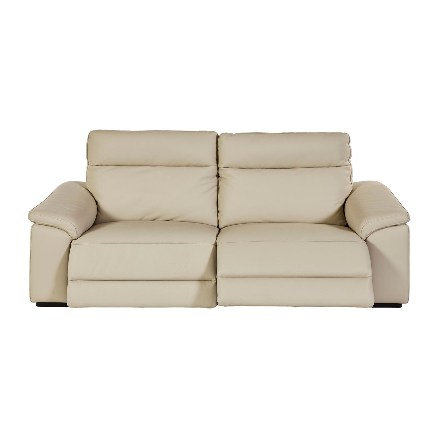 Canapé Mirabel 3 places cuir Beige, vue de face relax partiel