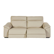 Canapé Mirabel 3 places cuir Beige, vue de face relax partiel