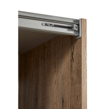 Détail rail coulissant supérieur de l'armoire Olivia avec système de guidage aluminium