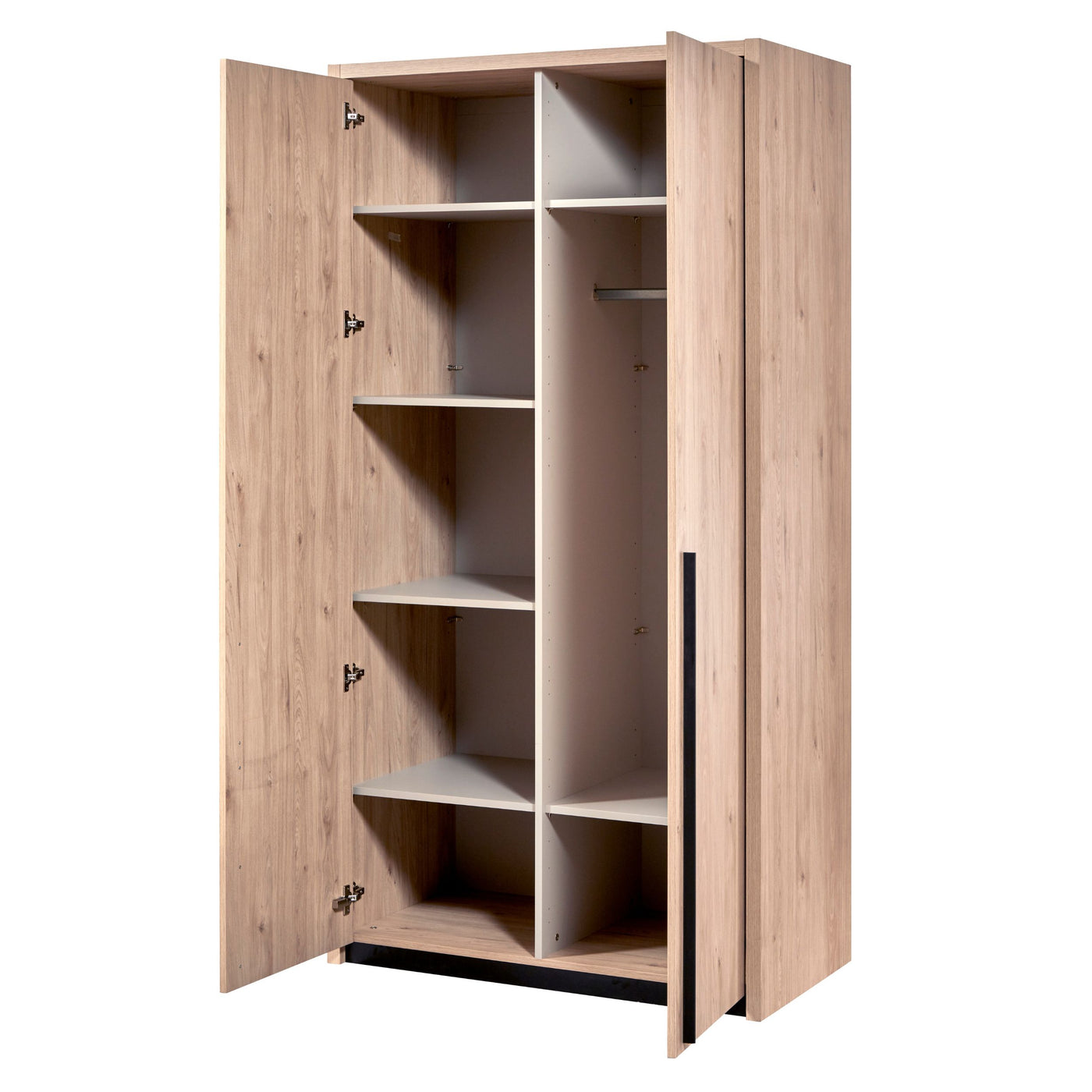 Intérieur de l'armoire 2 portes battantes Viola CASTELLA : étagères et penderie