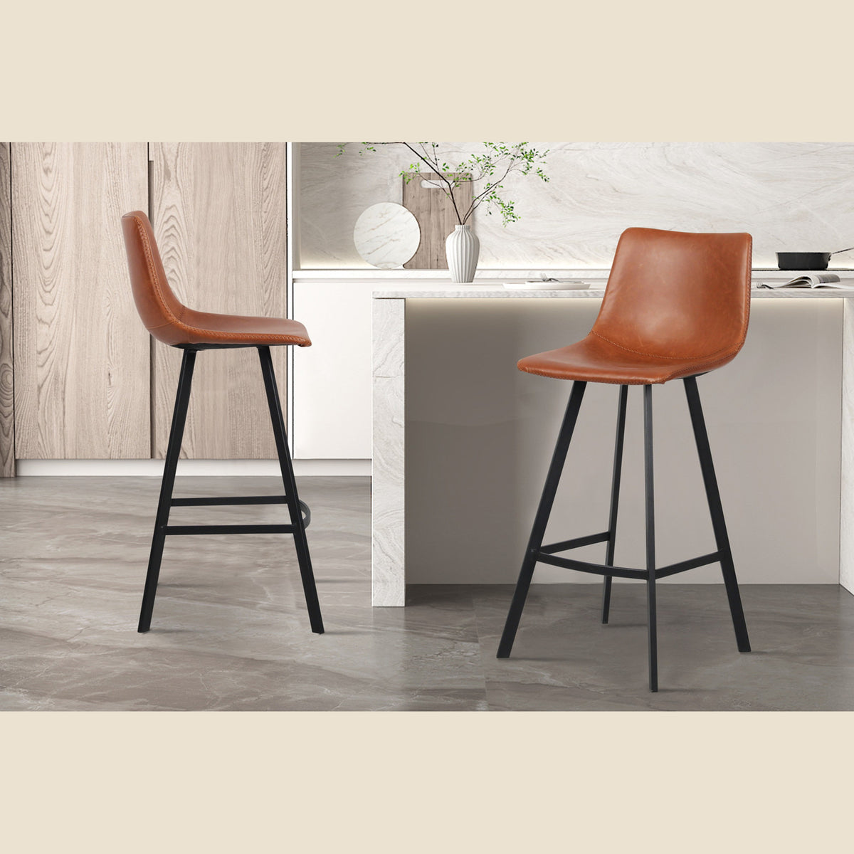 Tabouret de bar Ozan — PU vintage