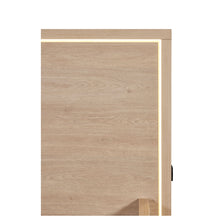 Détail coin supérieur de la tête de lit Udine avec bandeau LED URBAN OAK 