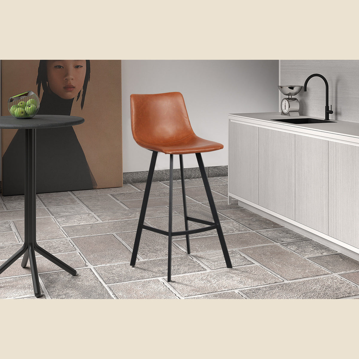 Tabouret de bar Ozan — PU vintage