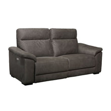 Canapé Mirabel 3 places tissu Dark Grey — repose-pieds déployé