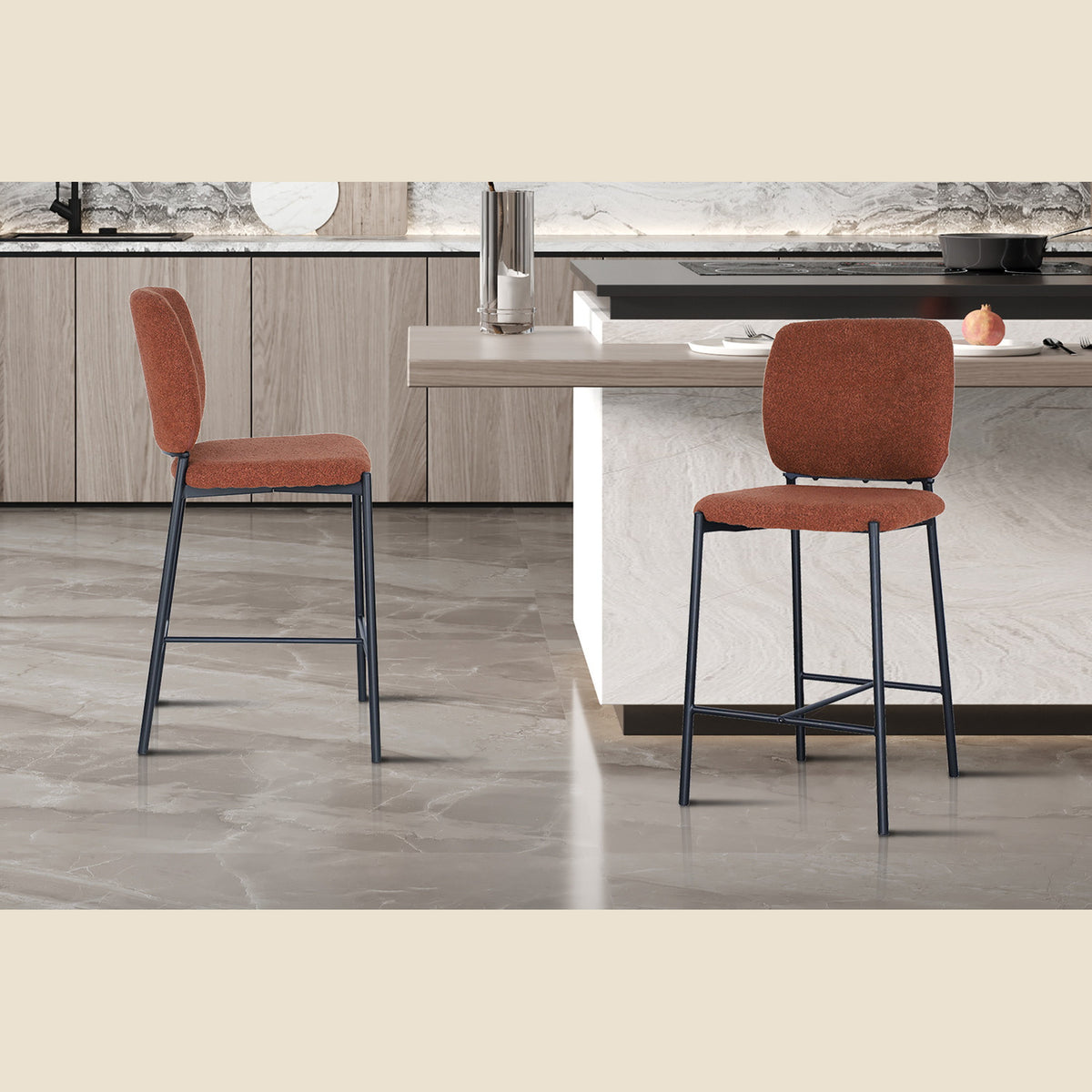 Chaise de comptoir Sophia — Tissu