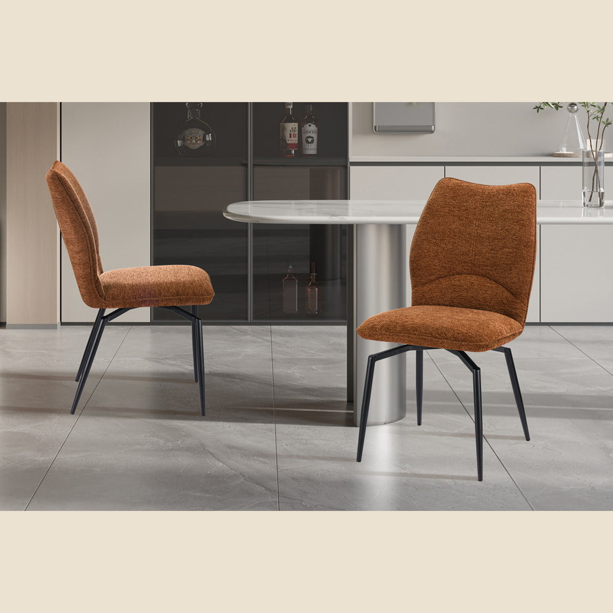 Chaise Lara — Tissu, pivotante