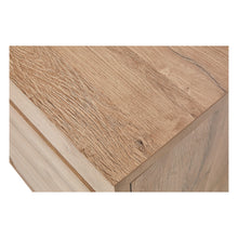 Salle à manger Marnix (French Oak), gros plan sur la finition chêne clair et le veinage du plateau supérieur