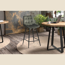 Chaise de comptoir Juta — Velours