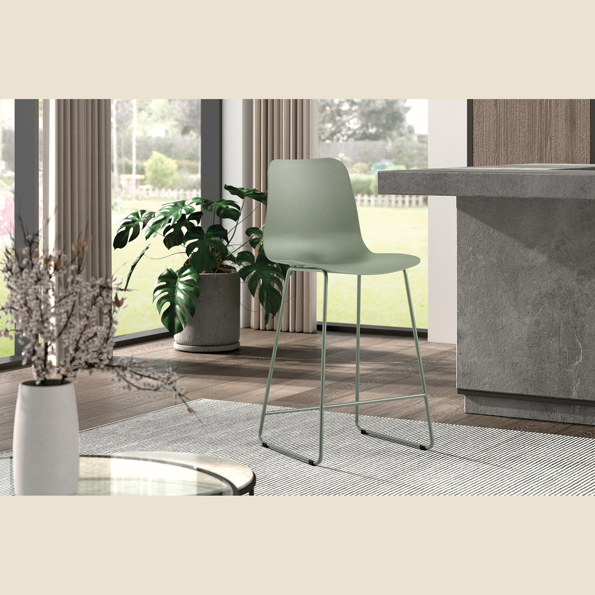Chaise de comptoir Marie — Polypropylène