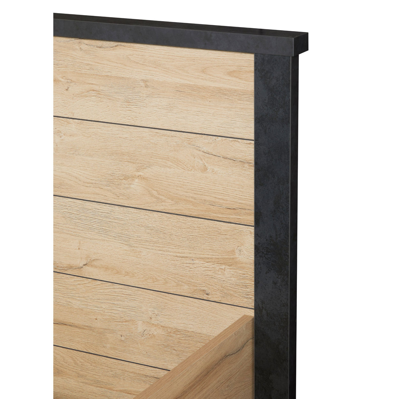Détail tablette LED du chevet suspendu Phaedra avec bouton USB intégré 