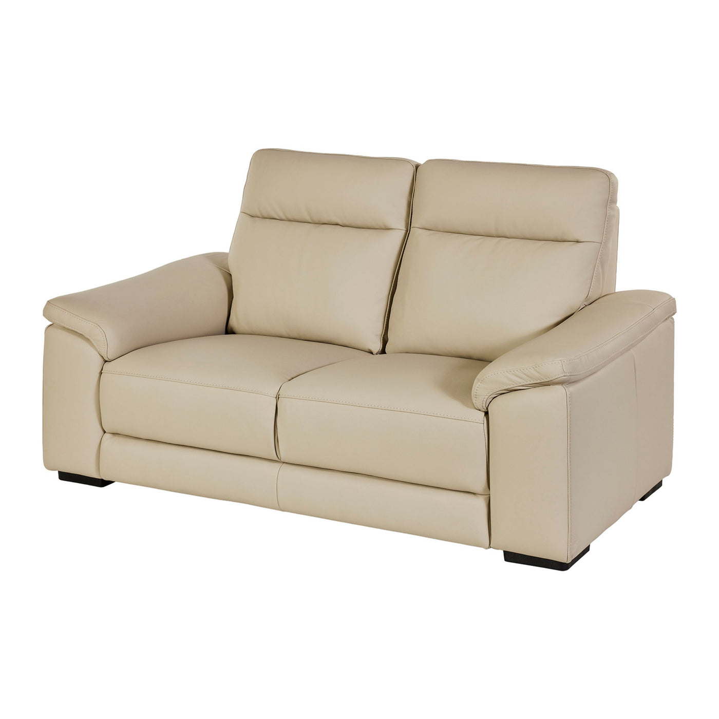 Dossier et accoudoir du canapé Mirabel cuir Taupe — texture cuir véritable 