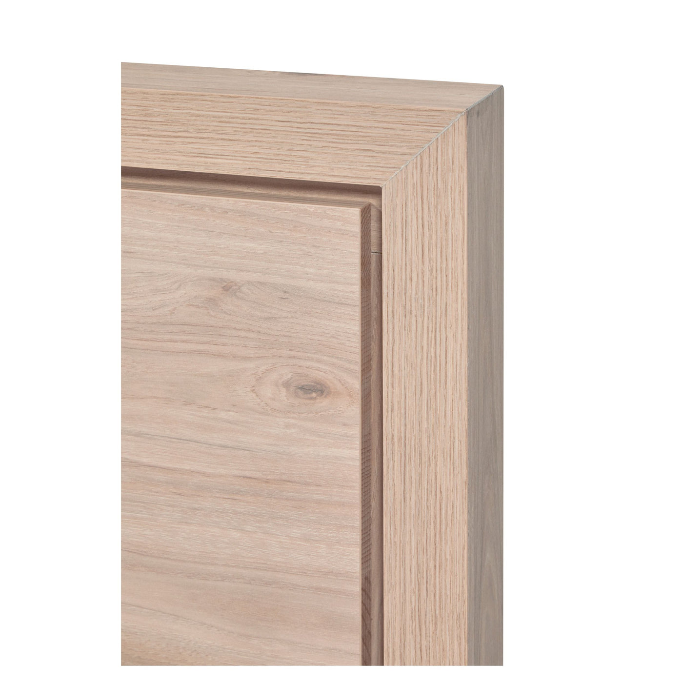 Détail montant et porte battante Viola CASTELLA — texture mélamine chêne naturel CASTELLA