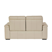 Dos du canapé Mirabel 2 places cuir Beige — finition soignée, surpiqûres verticales