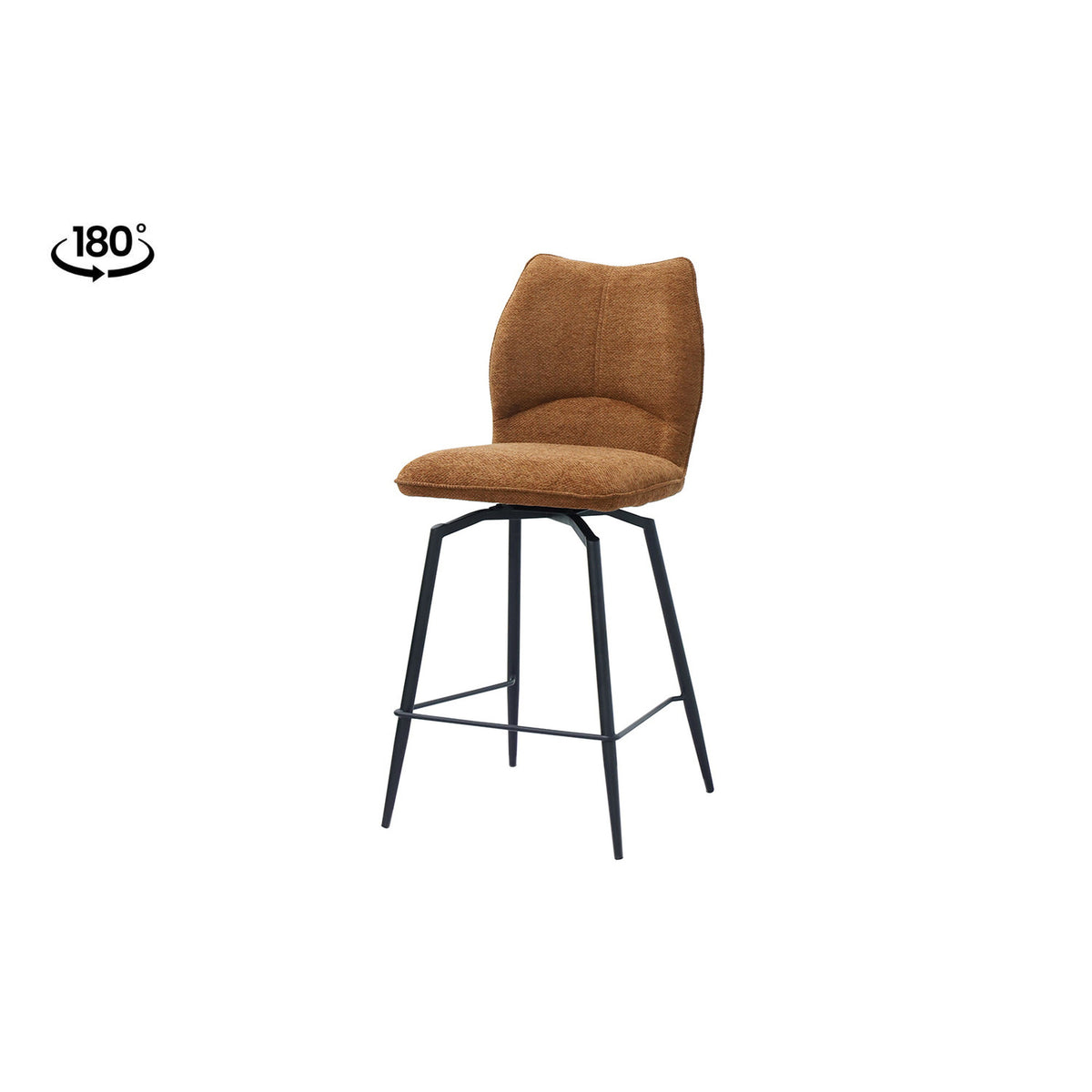 Chaise de comptoir Lara — Pivotante, tissu