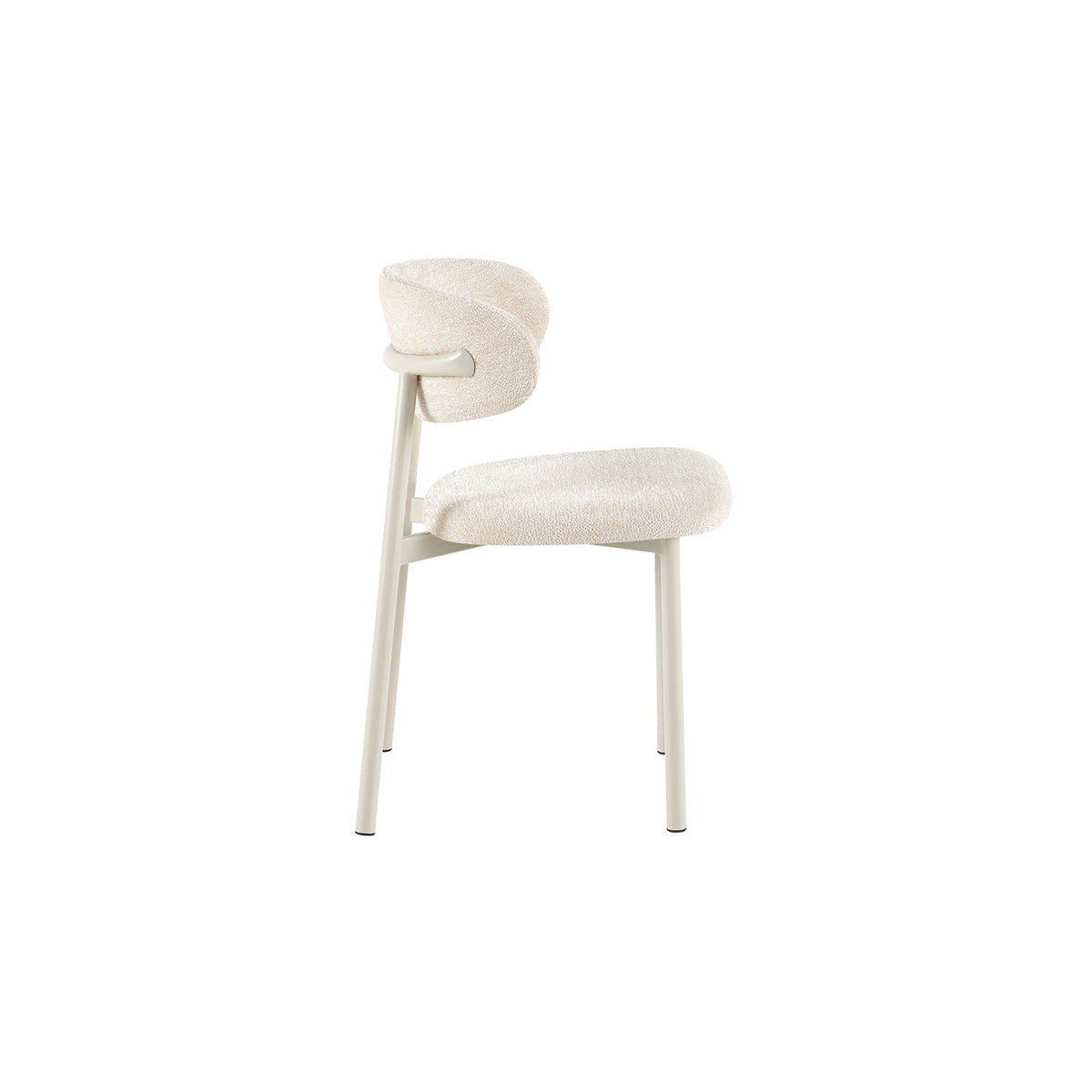Chaise Coco — Tissu chiné, pied naturel, noyer ou gris