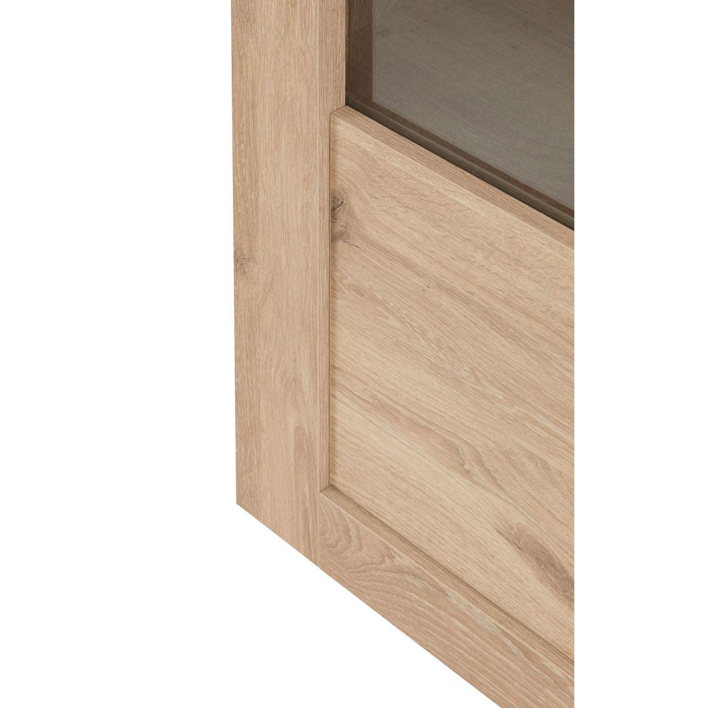 Salle à manger Sacha (Canyon Oak / Marmer / Nox), détail porte vitrée encadrement chêne