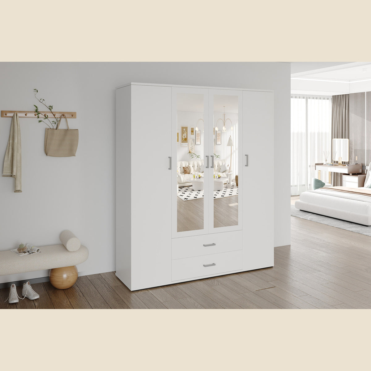 Armoire Marc — Portes battantes avec miroir