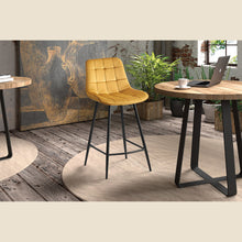 Chaise de comptoir Juta — Velours