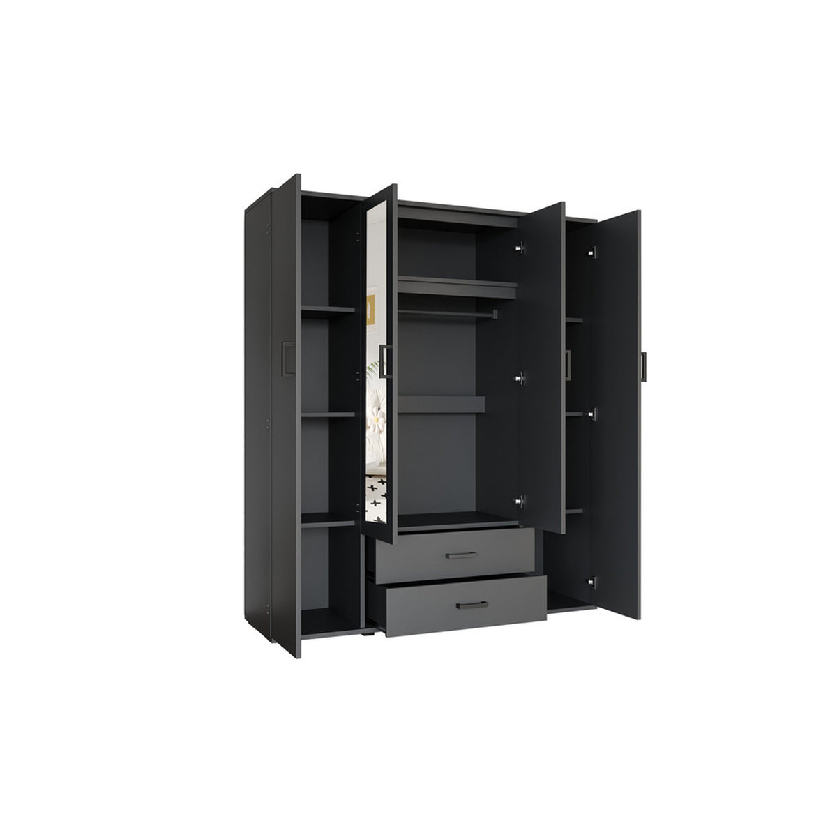 Armoire Marc — Portes battantes avec miroir