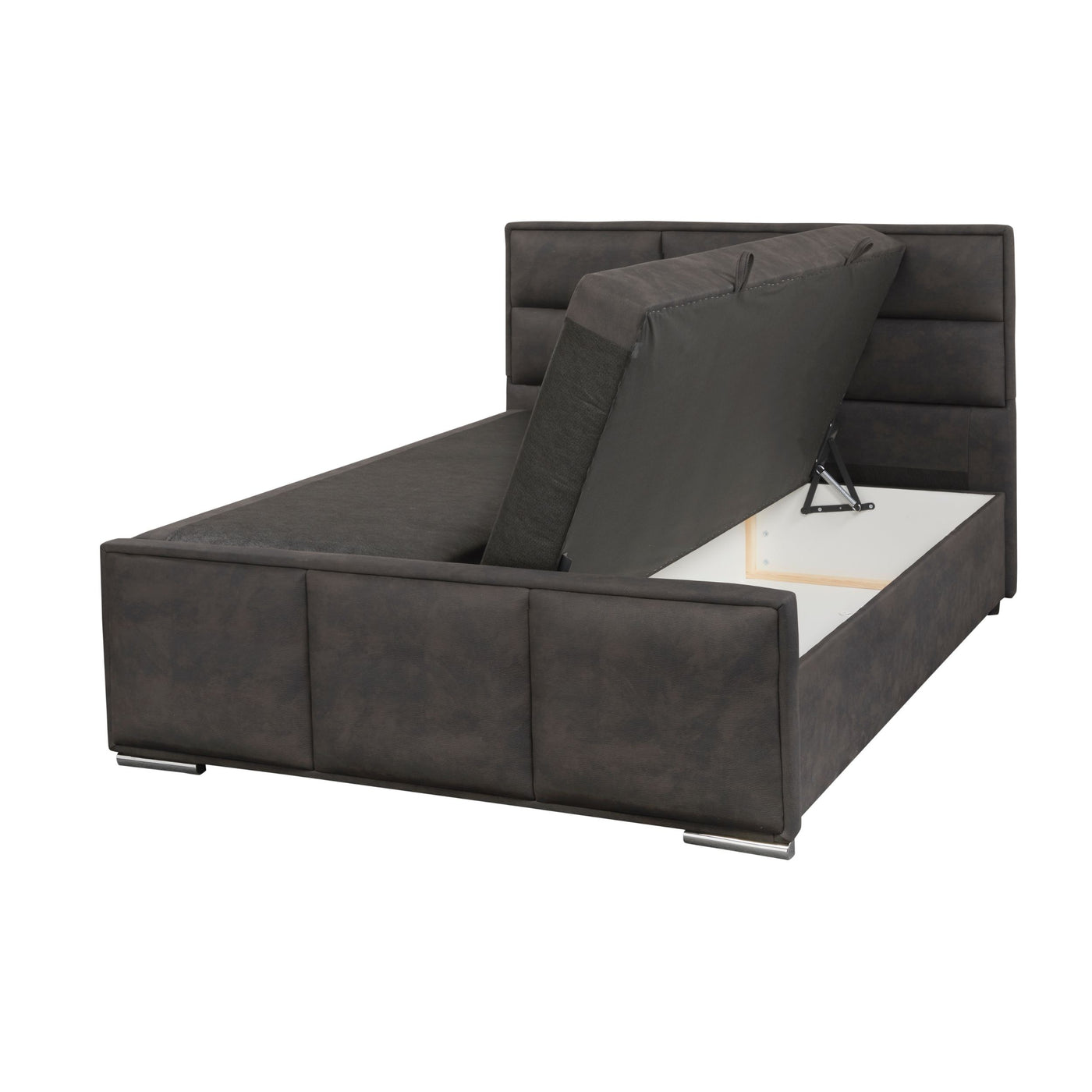 Lit boxspring Azalea TEXAS NOIR de trois-quarts dans une chambre