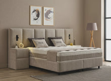Lit Davis — Boxspring à coffres et tête de lit lumineuse