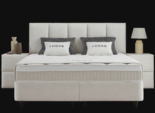 Lit Lucas — Boxspring velours à coffres